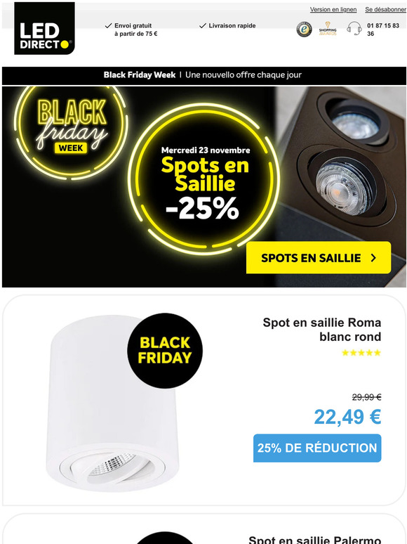 Yphix spots en saillie avec 25% de remise ! Jusqu'à 75% de remise !