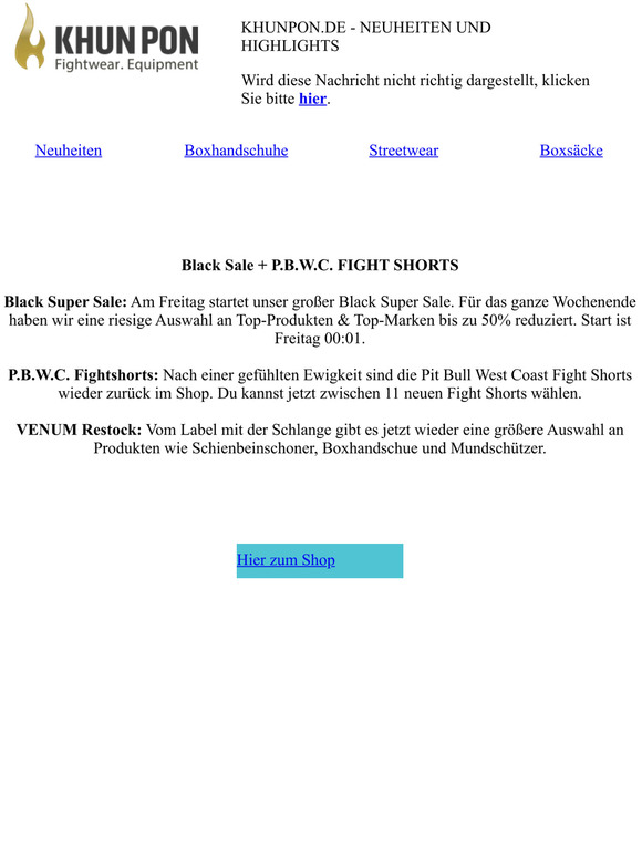 Neue PITBULL Fight Shorts + VENUM + Black Super Sale - die letzten Tage
