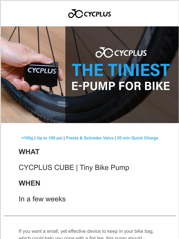 CYCPLUS Tiny E-Pump For Bike Launching Soon