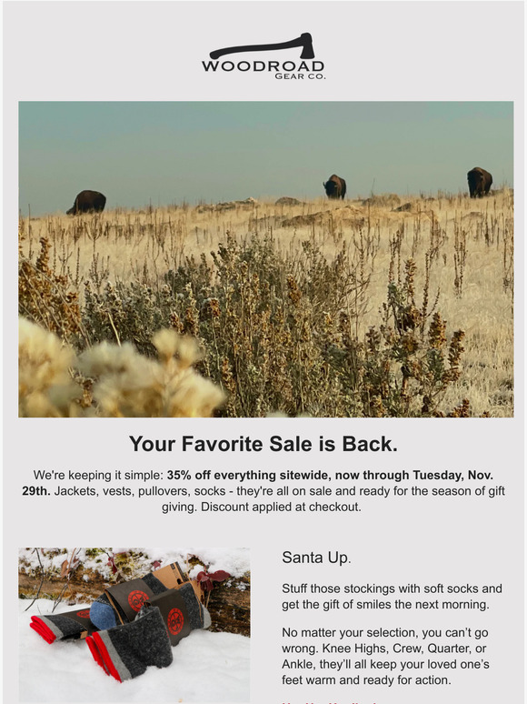 Woodroad Gear Co. 35% off Sitewide