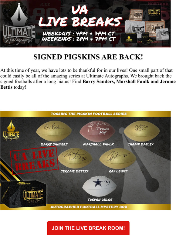 The Living Legends Autographed Helmet Football Mystery Box! — Ultimate  Autographs