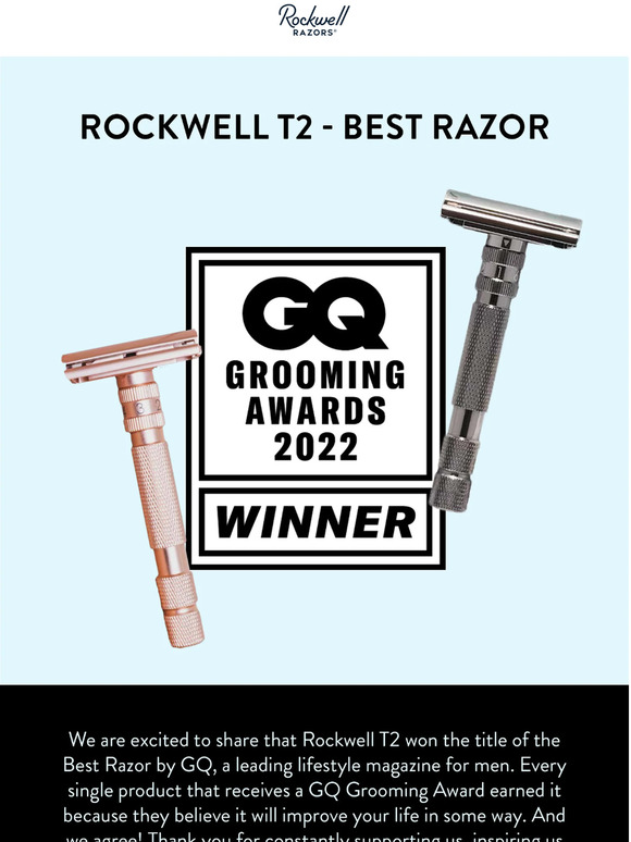 Rockwell T2 named the Best Razor by GQ! 🏆
