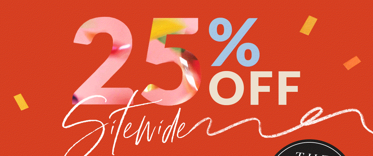 25% off sitewide + up to 70% off cyber deals