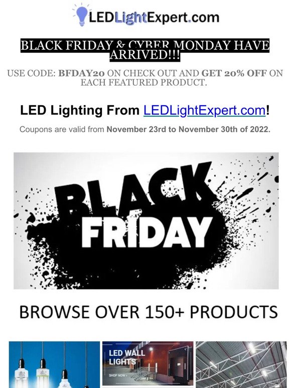 Black Friday Savings Have Arrived from LEDLightExpert.com