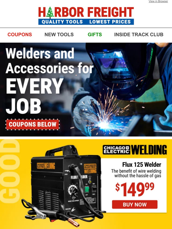 Harbor Freight Tools Savings on Welders So Bright, You’ll Have to Open