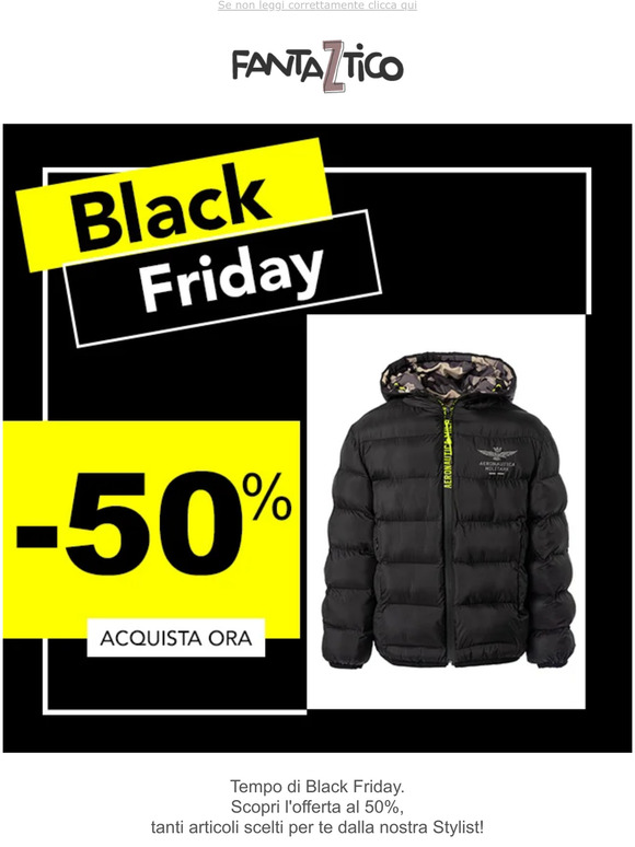 BLACK FRIDAY: -50% ! Articoli super scontati!