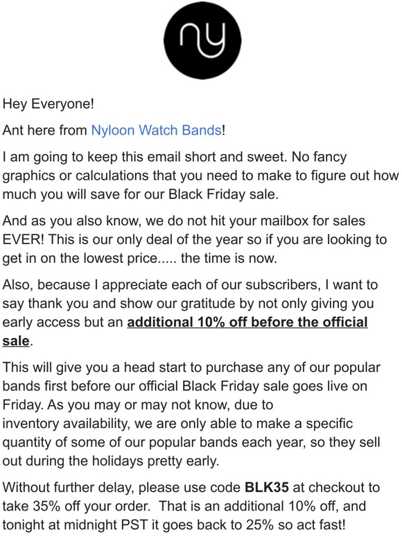 Black Friday Early Access