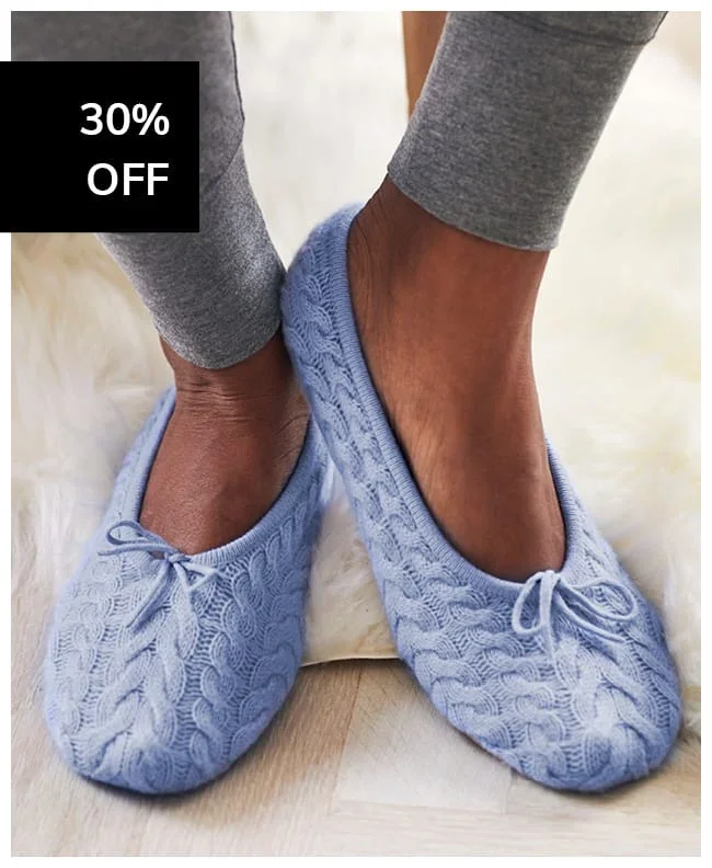 Cashmere Cable Slippers
