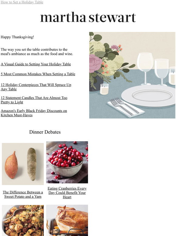 Martha Stewart: How to Set a Holiday Table | Milled
