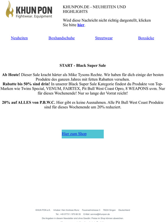 Bis -50% | Der Black Super SALE startet jetzt  - TWINS, VENUM, OPRO, 8 WEAPONS