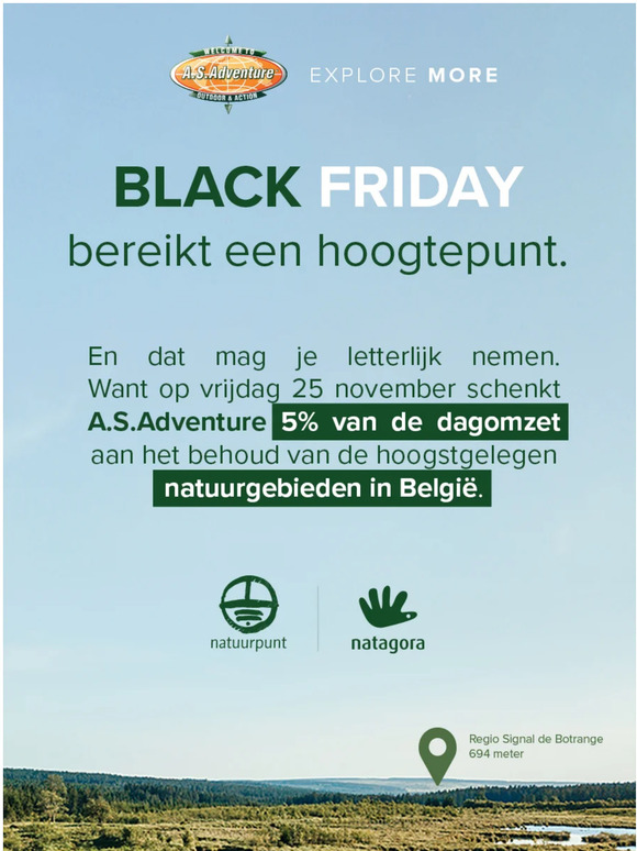 Black Friday bereikt een hoogtepunt bij A.S.Adventure!