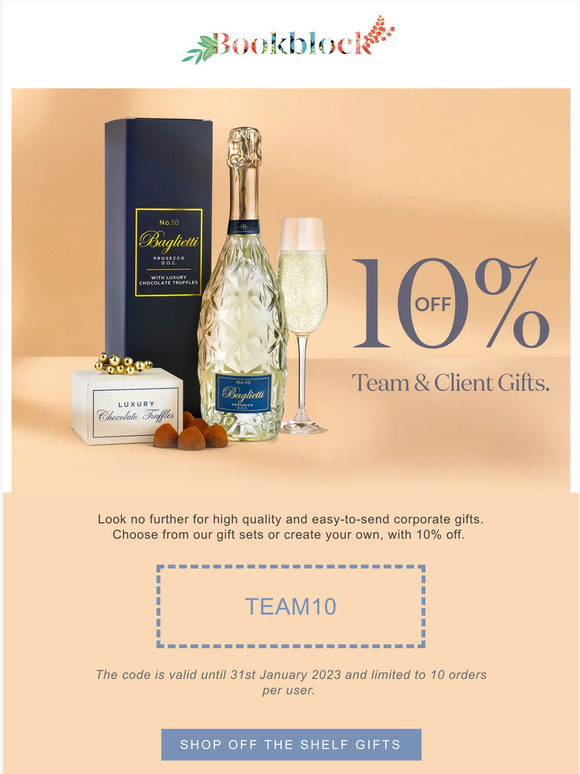 10% OFF Team & Client Gifts 🎁