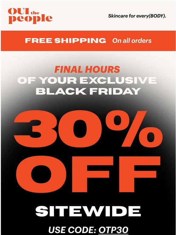 Final Hours for 30% Off
