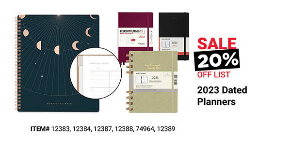 2023 Dated Planners Sale 20% Off List