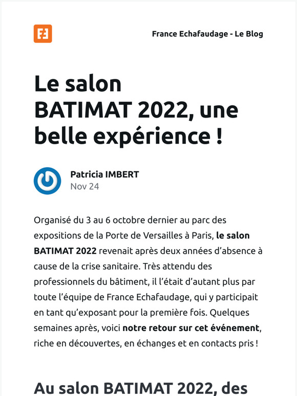 [Nouvel article] Le salon BATIMAT 2022, une belle expérience !