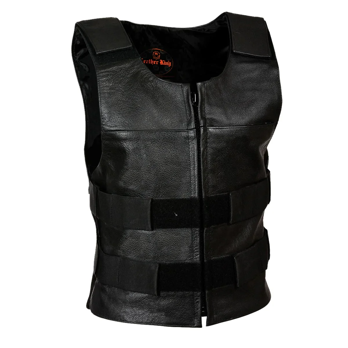 Image of Milwaukee Leather SH1367LZ Ladies 'Bullet Proof Replica' Black Leather Vest