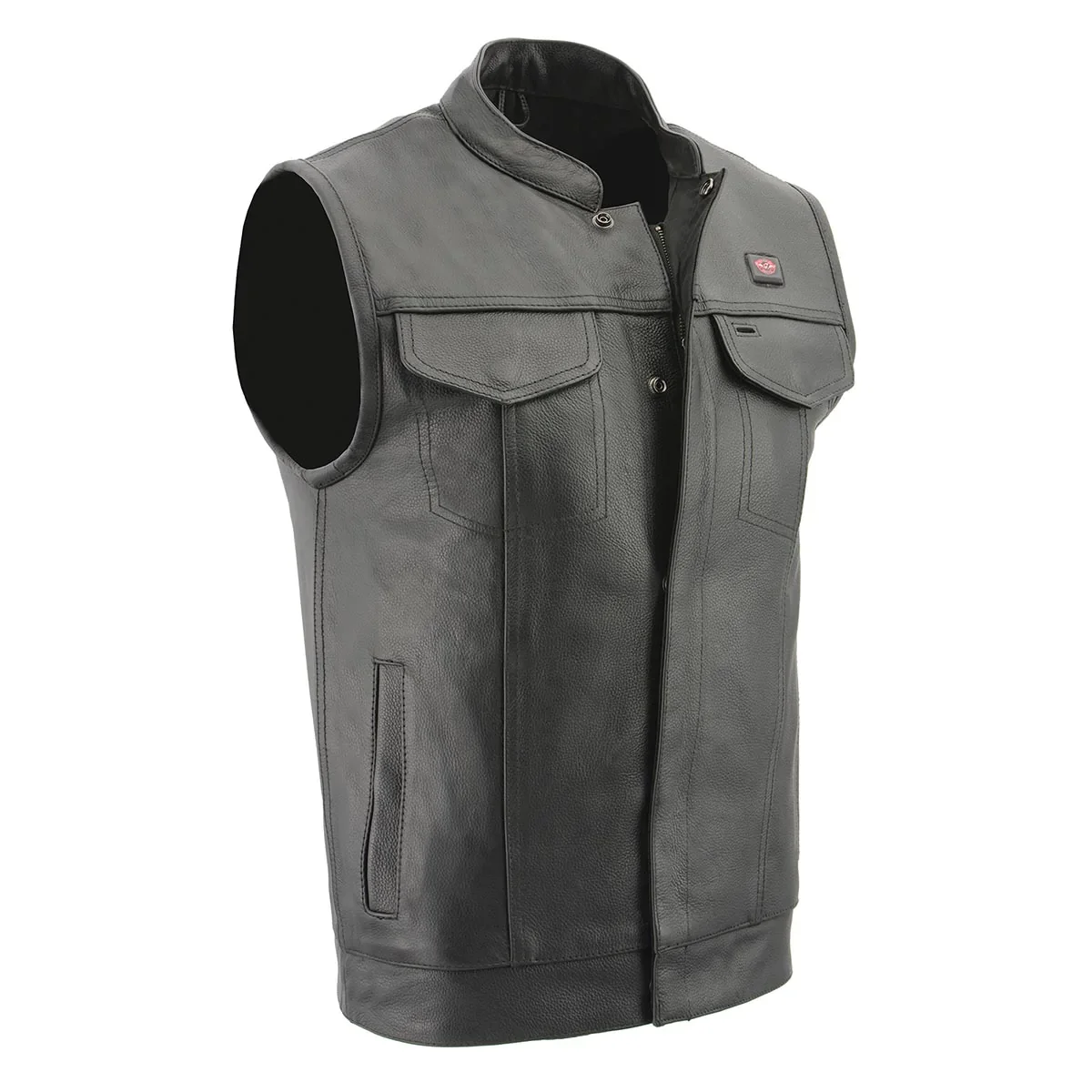 Image of Milwaukee Leather MLM3524SET Men's Black 'All Season' Leather Club Style Vest with Heated and Cool-Tec Technology