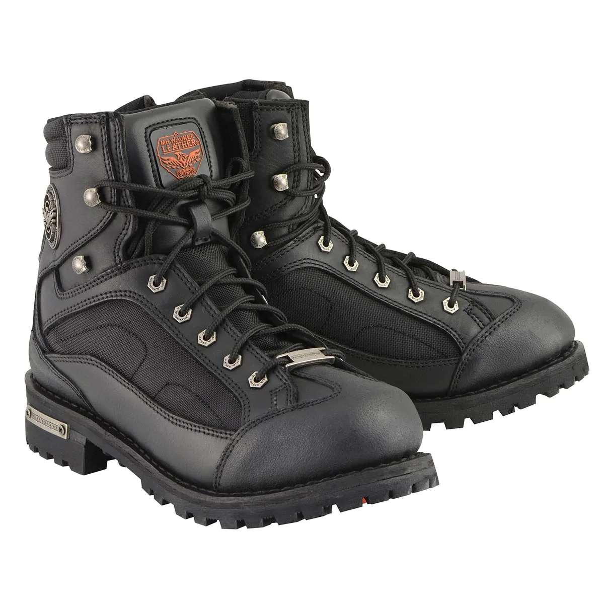 Image of Milwaukee Leather MBM9080 Men's Black 6-Inch Lace to Toe Boots with Gear Shift Protection