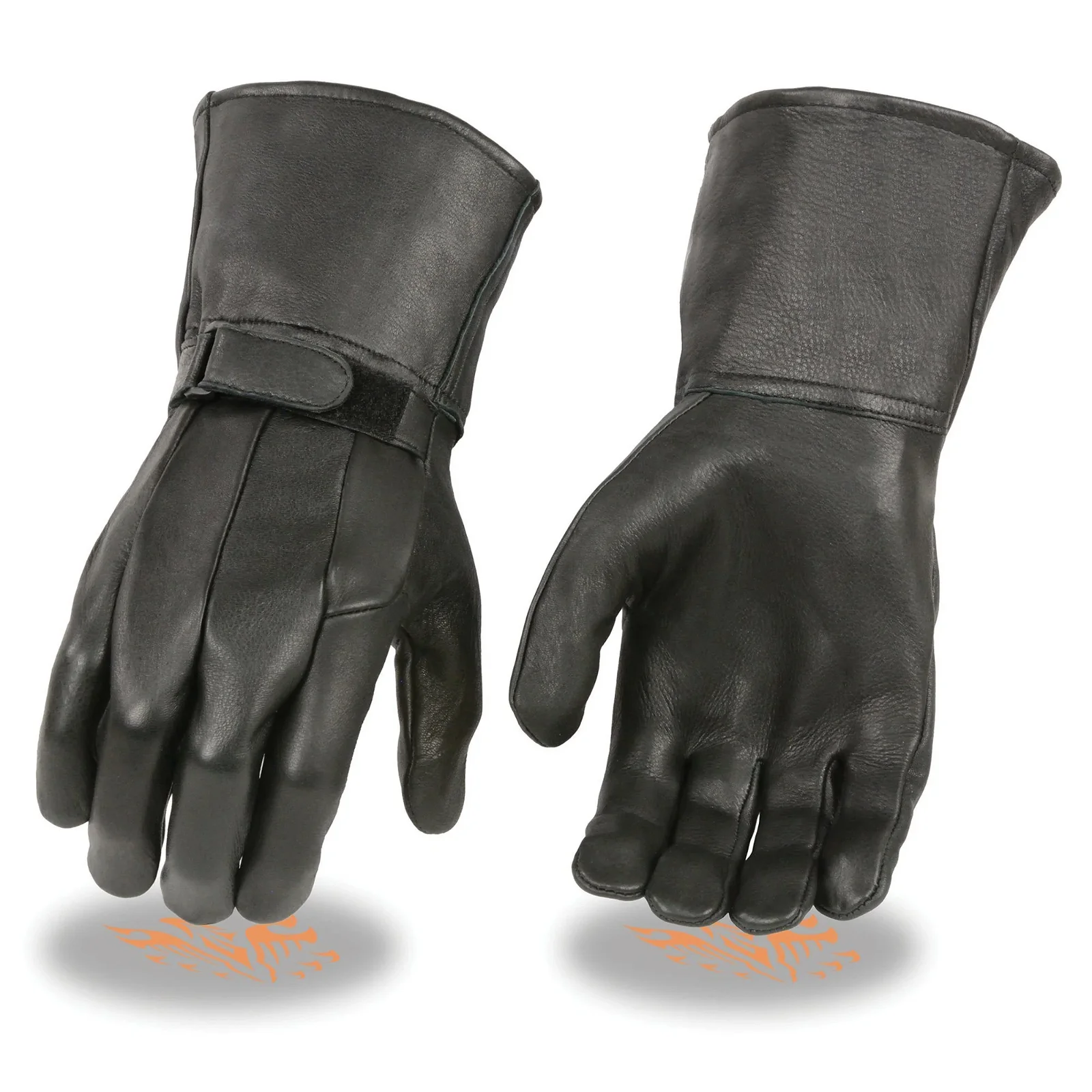 Image of Milwaukee Leather SH864 Men's Black Deerskin Unlined Gauntlet Gloves