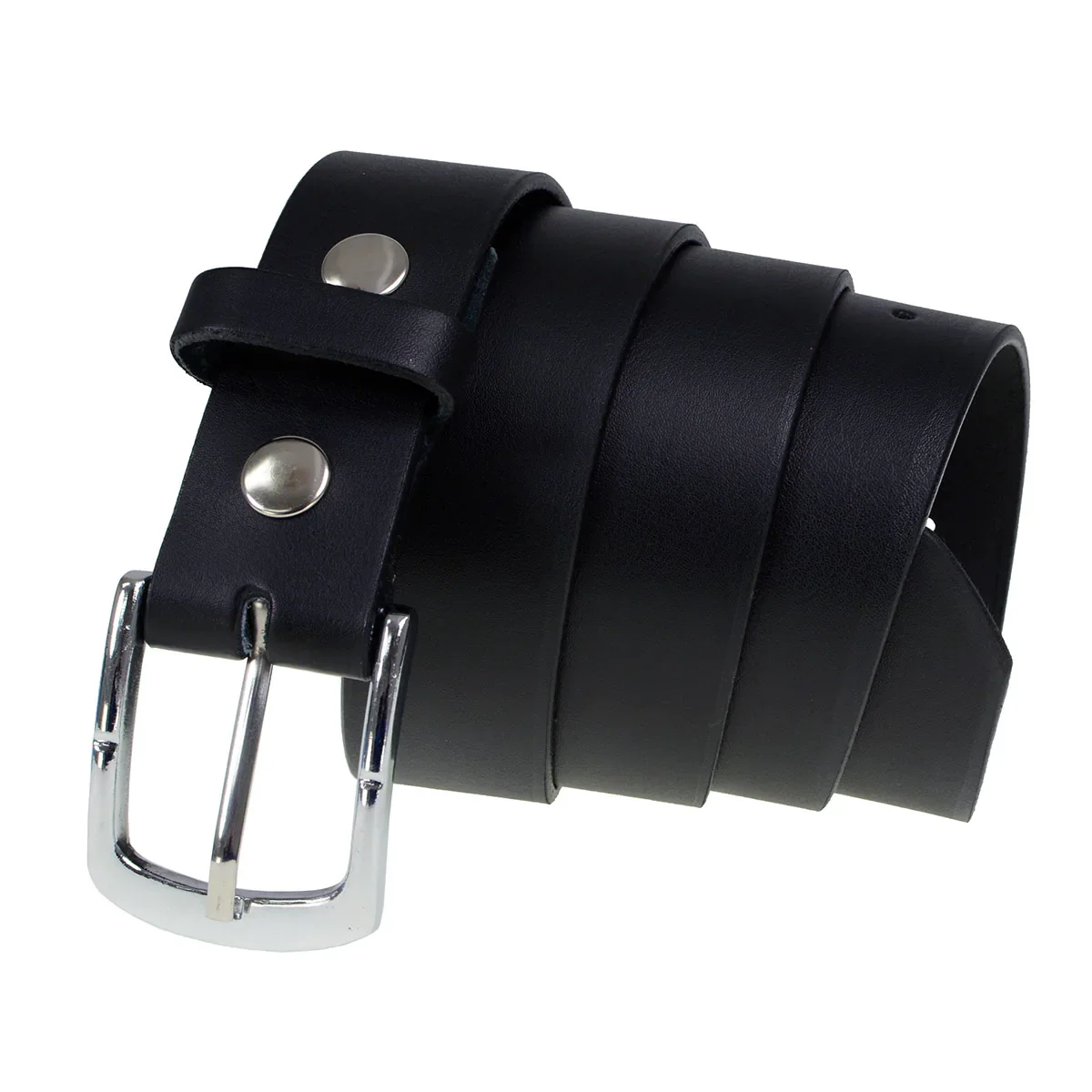 Image of Milwaukee Leather MP7114 Men's Classic Black Leather Belt with Interchangeable Buckle