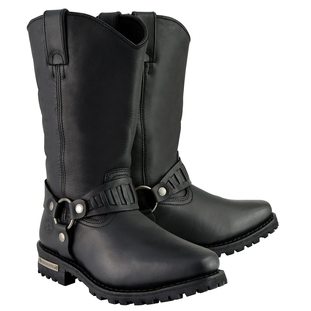 Image of Milwaukee Leather MBM9015 Men’s Black 11-Inch Western Style Harness Motorcycle Boots