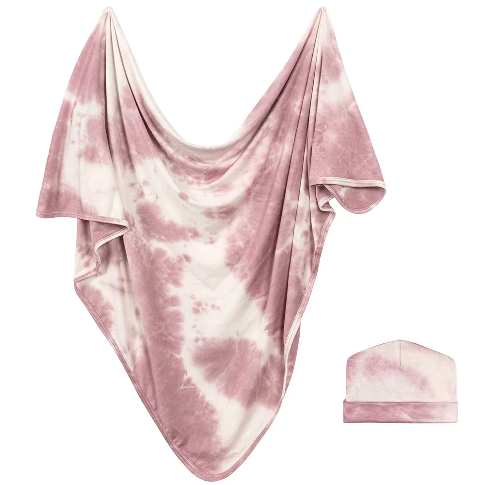 Image of Forever Swaddle + Hat Set: Pink Tie-Dye