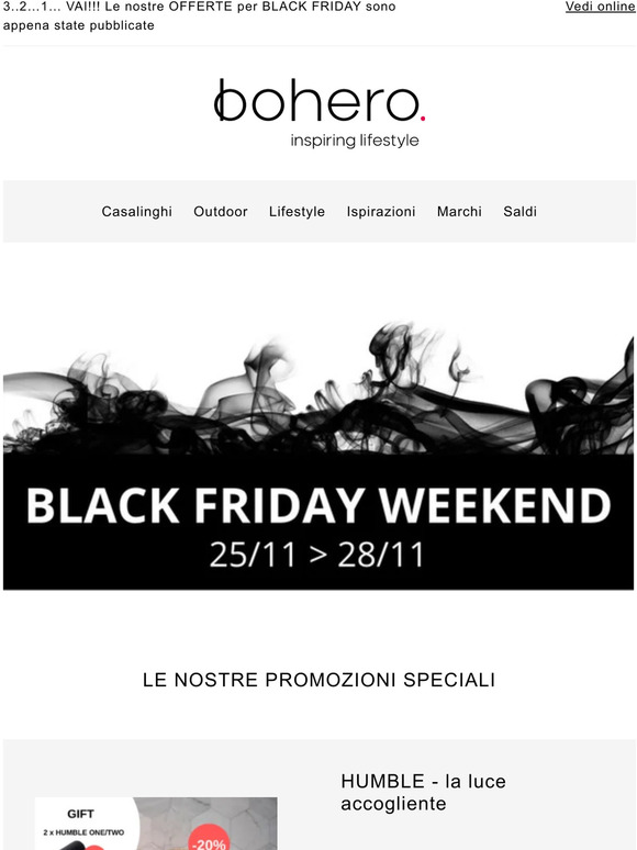 3..2…1… VAI!!! Le nostre OFFERTE per BLACK FRIDAY sono appena state pubblicate