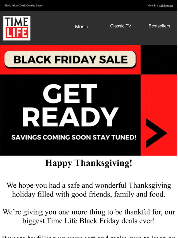 We're Thankful for You! Happy Thanksgiving from Time Life! 🦃