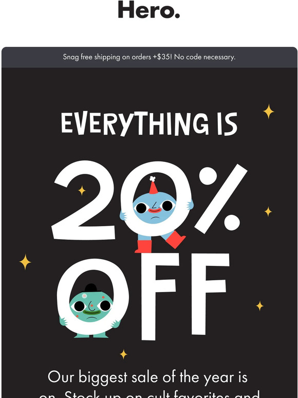 20% off sitewide starts TODAY