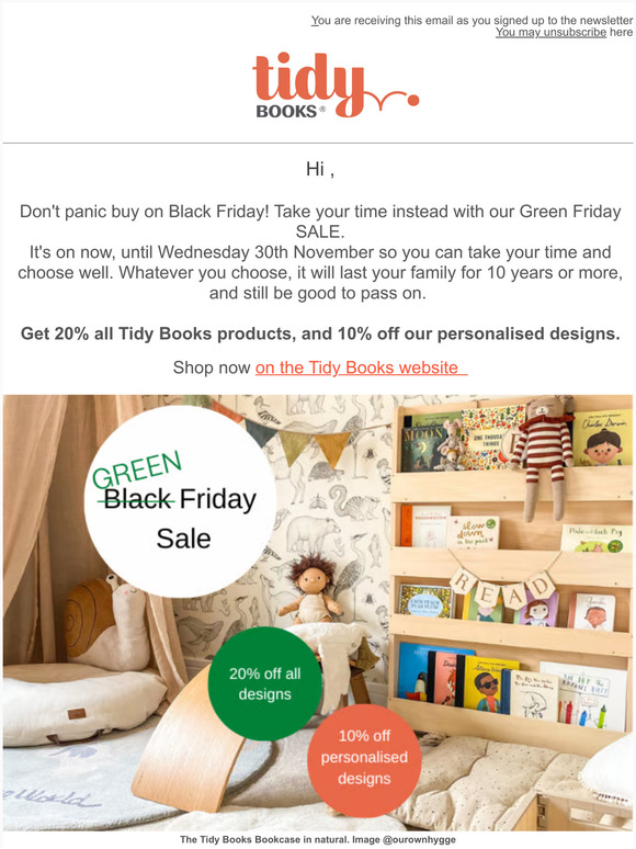 , 20% off and 10% off personalised