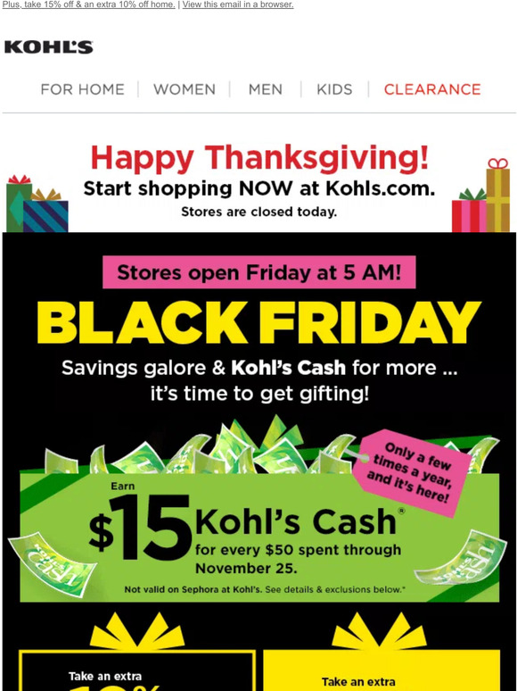 Kohl's TOMORROW 👉 Instore only deals & our TGIBF Sweepstakes! Milled