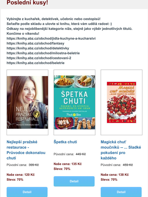 Poslední den výprodeje! Sleva 70% na všechno