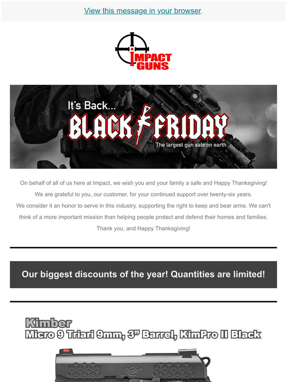 Back in Black Friday at Impact Guns