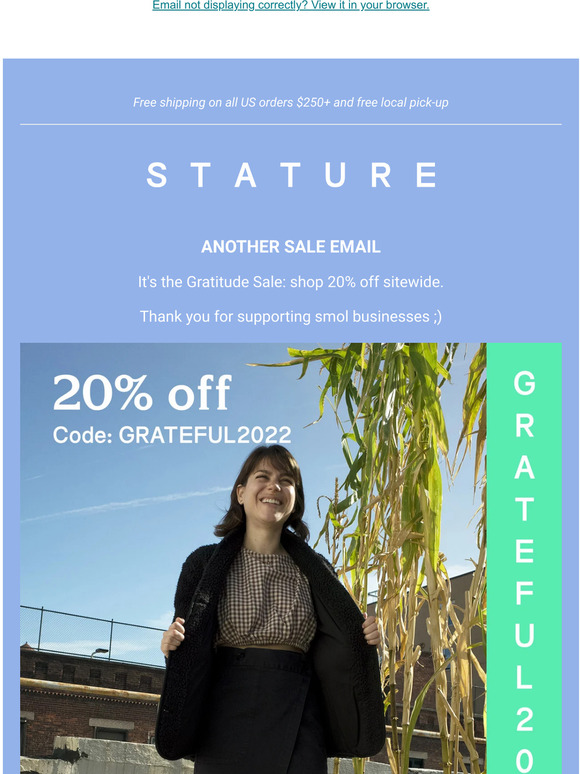 GRATITUDE SALE: Shop 20% Off Sitewide 💛