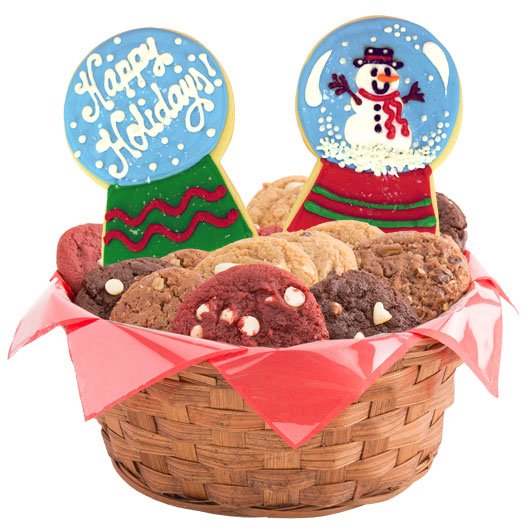 Christmas Snow Globes Cookie Basket