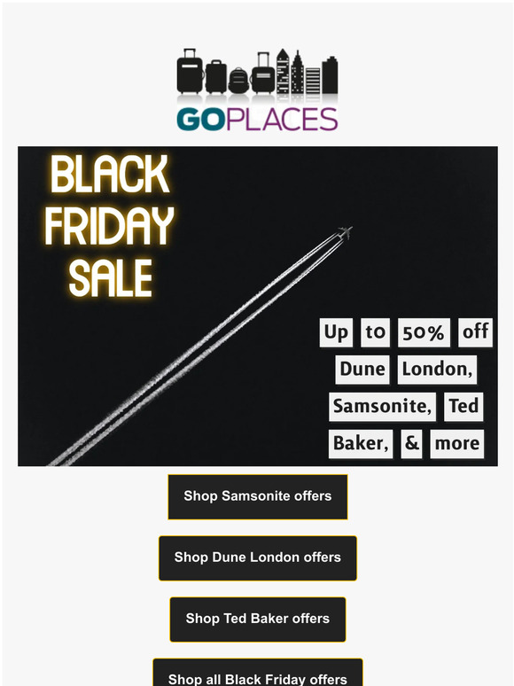Up to 50% off luggage in our Black Friday deals