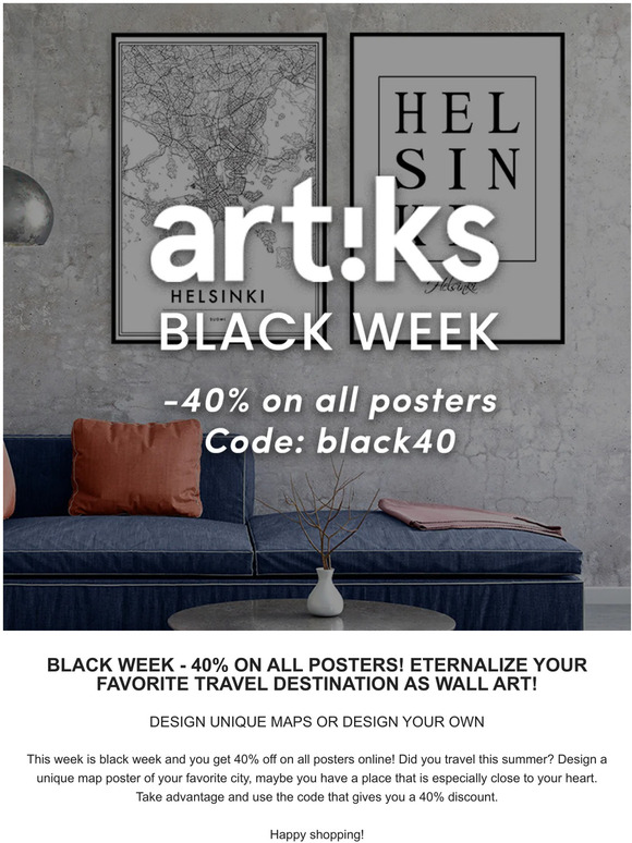 BLACK WEEKEND - 40% off on everything! 🖤