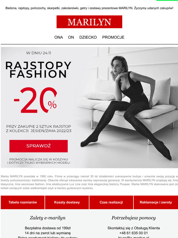 🔥 -20% na rajstopy FASHION 🔥 Sprawdź >>