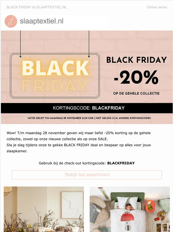 BLACK FRIDAY -20% op alles