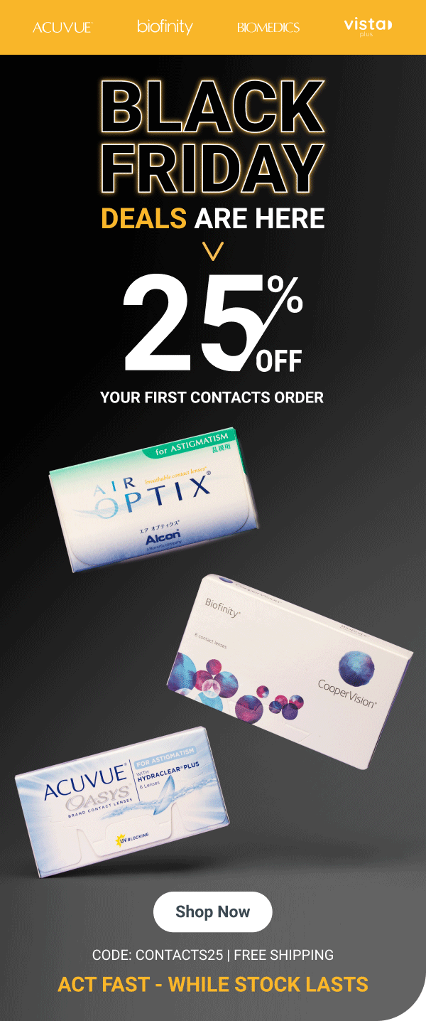 25% off contacts lenses>