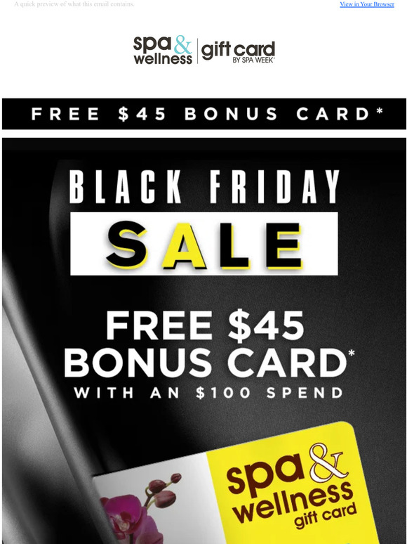 Spa and Wellness Gift Cards 😍LET'S GO FREE 45 Bonus Card With 100 Spend... Milled