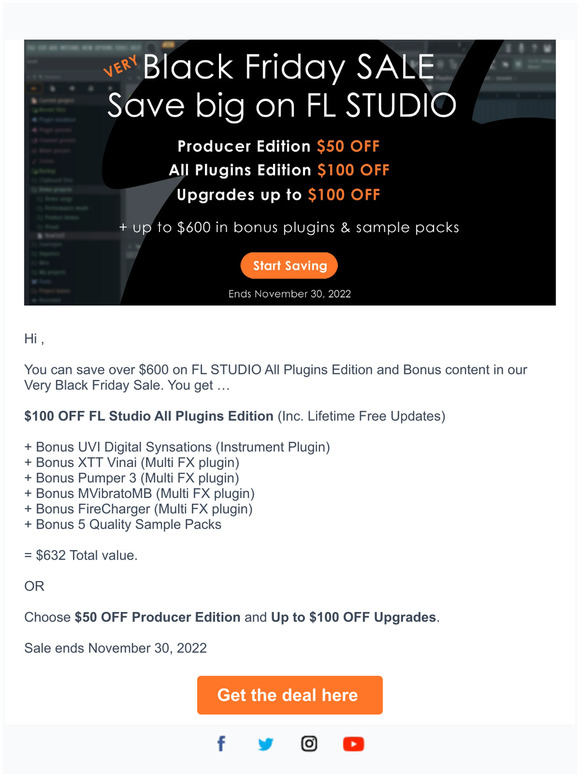 FL Studio Mobile Email Newsletters: Shop Sales, Discounts, and Coupon Codes