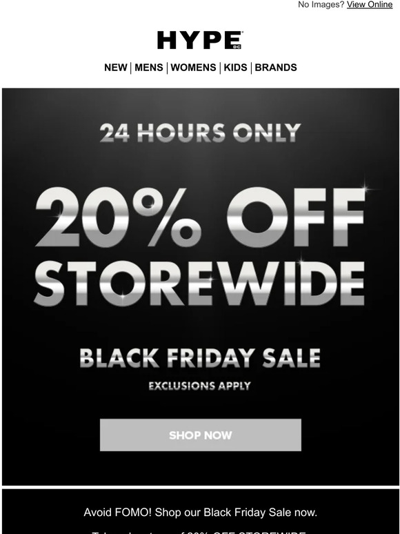BLACK FRIDAY: 20% OFF STOREWIDE