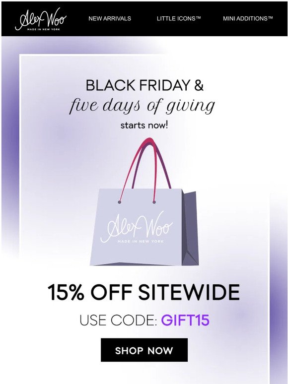 15% OFF Everything & Diamond Giveaway