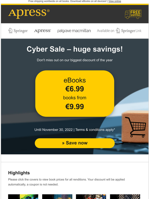 Huge savings with our Apress Cyber Sale