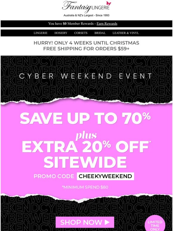 💸 Get An Extra 20% Off This Cyber Weekend!