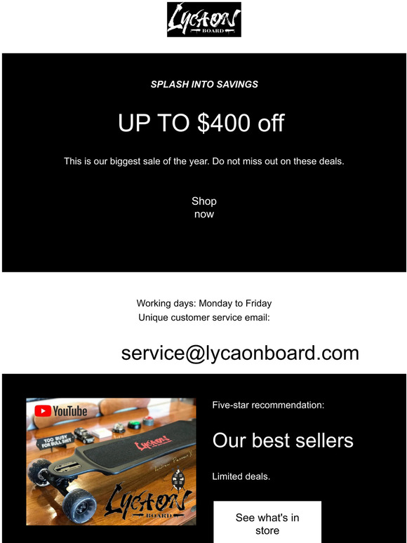Black Friday sale, the biggest discount in Lycaon GR history.