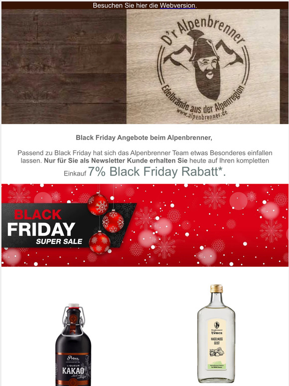 Black Friday beim Alpenbrenner