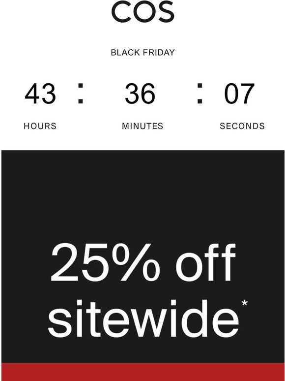 cos Black Friday 25 off sitewide Milled