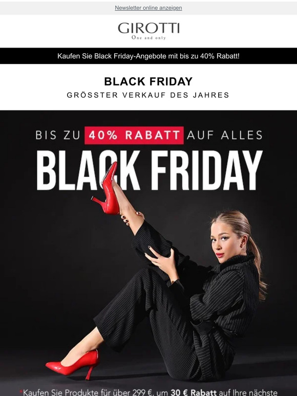 Erhalten Sie bis zu 40% Rabatt auf 🔥 Black Friday SALE